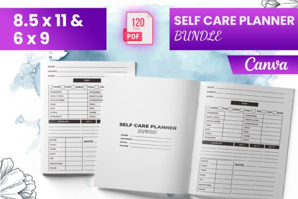 Download Self Care Planner Bundle Canva (KDP) - Self care planner Collection